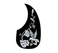 40/41 Pollici 10 Pezzi Nero E Argento Professionale Folk Chitarra Acustica Battipenna Autoadesivo Adesivo Battipenna(Silver C)