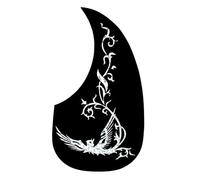 40/41 Pollici 10 Pezzi Nero E Argento Professionale Folk Chitarra Acustica Battipenna Autoadesivo Adesivo Battipenna(Silver E)