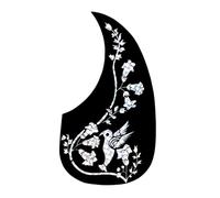 40/41 Pollici 10 Pezzi Nero E Argento Professionale Folk Chitarra Acustica Battipenna Autoadesivo Adesivo Battipenna(Silver D)