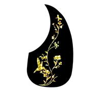 40/41 Pollici 10 Pezzi Nero E Oro Professionale Chitarra Acustica Folk Battipenna Autoadesivo Adesivo(Gold A)