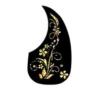 40/41 Pollici 10 Pezzi Nero E Oro Professionale Chitarra Acustica Folk Battipenna Autoadesivo Adesivo(Gold B)