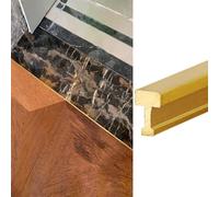 40 43 47 51 55 59 63in Long Gap Connecting Strips, Wood to Tile Floor Transition Strip Brass, Cuttable T Molding Threshold Divider Strip/Edge Trim Bar(Brass-L100cm/40",W4xH6mm)