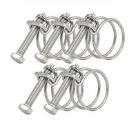 40-45mm Fascette per Tubi a Doppio Filo, Clip per Tubi in Acciaio Inox 201, Morsetto Universale per Tubi di Impianto Idraulico Regolabile (Confezione da 5)