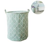 40*50cm Large Laundry Basket Waterproof Round Cotton Linen Collapsible Storage Bin with Handles for Hamper,kids Room,toy Storage
