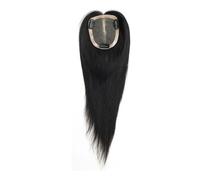 40,6 cm, accessori per capelli umani traspiranti da donna, per coprire i capelli grigi o dirassanti, 12,7 x 15,2 cm, mono e poliuretano, grande base con 3 clip (nero naturale)
