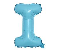40,6 cm Candy azzurro alfabeto lettera e numero palloncini set pacchetto, alluminio appeso pellicola banner Mylar palloncino per festa di compleanno decorazione parola personalizzata (A-Z, 0-9) (40,6 cm Candy Blue I)