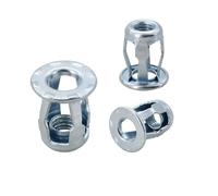 40/60 pezzi a forma di petalo in metallo rivetto dado espansione bullone dadi M4 M5 M6 morsetto pannello serratura rivetti targa auto(Nut Only(Silver),M6x20(60Pcs))