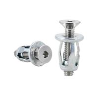 40/60 pezzi a forma di petalo in metallo rivetto dado espansione bullone dadi M4 M5 M6 morsetto pannello serratura rivetti targa auto(Hex Flat(Silver),M4x20(60Pcs))