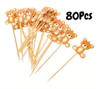 40/80pcs Orsetto per Torte Inserimento a Tematica di Bear, Topper Sicuro e Divertente per Cupcake Compleanni ed con Decorazioni Uniche