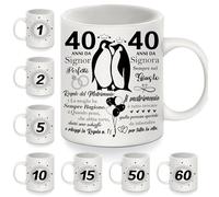 40 Anni da Signor Perfetto 40 Anni da Signora Sempre nel Giusto Tazza anniversario per coppie donne uomini Moglie Marito Genitori Nonni Amici Colleghi 40° anniversario Regalo Tazzine da Caffè(40)