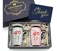 40 Anni di Essere Mr Right e Mrs Always Right Regali di Nozze per Coppie Genitori Nonni - Set di Tazze da Caffè in Ceramica di Natale, Regali di Compleanno per Lui (14 Once)