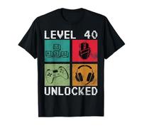 40 anni Gamer - Level 40 Unlocked - 40 anni di frase Maglietta