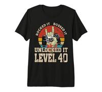 40 Anni Regali Boss Level 40 Unlocked Videogioco Geb Maglietta Premium