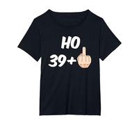 40 Anni Regalo Ho 39 +1 40 Compleanno Donna Uomo Maglietta, Donna Plus-Size, Nero, 4X