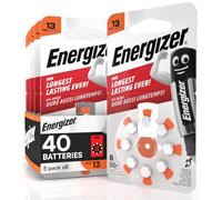 40 Batterie Acustiche Energizer per Apparecchi Acustici Auricolari Misura 13 Arancione Senza Mercurio - 5 Confezioni da 8 Pile