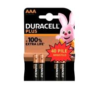 40 BATTERIE DURACELL PLUS +100% EXTRA LIFE PILE ALCALINE MINI STILO AAA