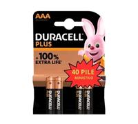 40 BATTERIE DURACELL PLUS +100% EXTRA LIFE PILE ALCALINE MINI STILO AAA