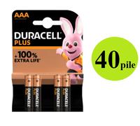 40 batterie ministilo AAA alcaline DURACELL PLUS MN2400 100% ENERGIA IN PIU'