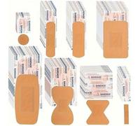 40 Bende adesive impermeabili, in materiale flessibile PE, di varie dimensioni con cuscinetti ammortizzanti, confezionate singolarmente per il pronto soccorso, la cura delle ferite e la prevenzione de