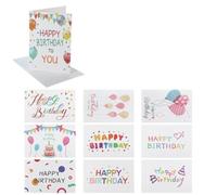 40 biglietti di compleanno con buste, assortimento di biglietti di compleanno con stampe colorate, biglietti di auguri vuoti per scrivere auguri a familiari, amici, colleghi, compagni di classe