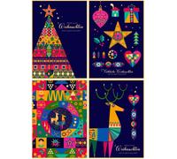 40 biglietti di Natale riciclati dal design moderno (blu scuro)