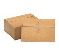 40 buste in carta kraft con chiusura a laccio, tasche per progetti e documenti per ufficio, 11,5 x 17 cm (marrone)