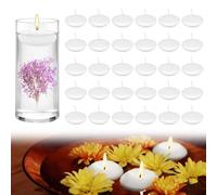 40 candele galleggianti in cera bianca, 3,8 cm, 1 ora