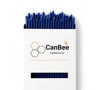 40 Candele Sottili Blu in Cera d’Api Naturale 21 cm x 6,5 mm - Lunga Durata, Combustione Pulita Senza Fumo - Ideali per Rituali, Meditazione e Yoga - CanBee