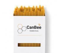 40 Candele Sottili Gialle in Cera d’Api Naturale 21 cm x 6,5 mm - Lunga Durata, Combustione Pulita Senza Fumo - Ideali per Rituali, Meditazione e Yoga - CanBee