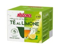 40 Capsule Thè al Limone Compatibile con Dolce Gusto Ristora, Bevanda Monodose Gusto Tè Solubile