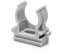 40 CLIPS FISSATUBO A SCATTO PER TUBO RIGIDO GRIGIO MORSETTO FISSAGGIO VARIE MISURE (25 mm)