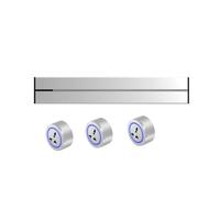 40 CM 50 CM 60 CM 75 CM 100 CM Presa elettrica per binario da ufficio intelligente montata, presa scorrevole a parete di estensione per cucina,Silver-50CM