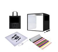 40 cm portatile 3200K-6500K anello LED USB foto illuminazione desktop tiro tenda Studio Box con 12 fondali a colori Lightbox Per la fotografia in studio(40cm add EU Lamp)