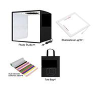 40 cm portatile 3200K-6500K anello LED USB foto illuminazione desktop tiro tenda Studio Box con 12 fondali a colori Lightbox Per la fotografia in studio(25cm add Shadowless)