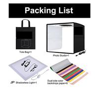 40 cm portatile 3200K-6500K anello LED USB foto illuminazione desktop tiro tenda Studio Box con 12 fondali a colori Lightbox Per la fotografia in studio(40cm add JP Lamp)