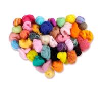 40 colori lana feltro, 40 pezzi di lana per infeltrimento a secco, lana da fiaba, per lavori a maglia, feltro umido, feltro per feltro a secco, lana ago, lana di pecora, feltro di lana, colore casuale