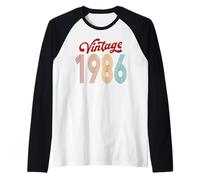 40° Compleanno 1986 Vintage Retro Born 1986 Design Uomo Donna Maglia con Maniche Raglan