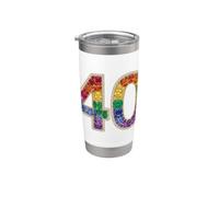 40° compleanno ragazza gioielli gemme gemme partito donne quaranta Bicchiere termico in acciaio inox doppia parete