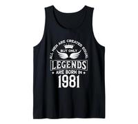40 ° Compleanno Regalo 40 Legends Born in Marzo 1981 Canotta