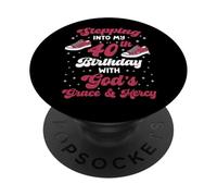 40° Compleanno Regina Passo della Grazia di Dio Misericordia PopSockets PopGrip Adesivo