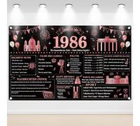 40° compleanno striscione da donna - oro rosa Back in 1986 poster Happy 40th Birthday Decorazioni Grande Back in 1986 sfondo striscione 40 anni Anniversario Home Decor per decorazioni di compleanno
