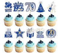 40 confezioni da 70th Cupcake Toppers Hello 70 Straight Outta 1956 Compleanno Decorazione per torta Happy 70th Birthday Best Wishes 70 Years decorazione torta compleanno matrimonio anniversario torta
