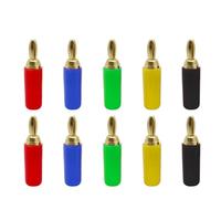 40 connettori a banana da 2,5 mm, connettori a banana con pin in rame puro placcato oro for altoparlanti musicali(Black 40Pcs)