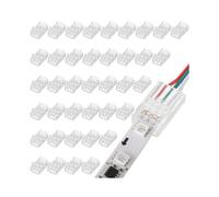 40 Connettori Trasparenti per Strisce LED A 3 Pin da 10 mm Senza Saldatura, per Illuminazione su Binario, per Strisce Luminose RGB 5050