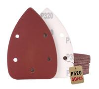 40 cuscinetti abrasivi per levigatrice per mouse, grana 320, 5 fori, per levigatrice manuale Black and Decker, possono essere utilizzati su legno, metallo, plastica