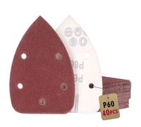 40 cuscinetti abrasivi per levigatrice per mouse, grana 60, 5 fori, per levigatrice manuale Black and Decker, possono essere utilizzati su legno, metallo, plastica