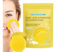 40 cuscinetti per kojic alla curcuma, cuscinetti fosforescenti, tamponi esfolianti in schiuma infusa per curcuma, cuscinetti per la pulizia della curcuma per macchie scure