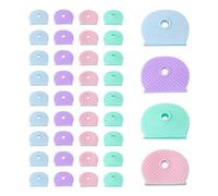 40 custodie per chiavi Macaron, in silicone colorato, per chiavi di camera, adatte per classificazione delle chiavi della stanza (rosa, verde, viola, blu)
