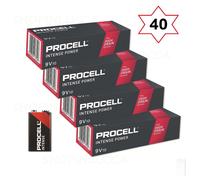40 Duracell Procell Intense 9 volt Pile Transistor 9v block 6LR61 6LF22 ID1604