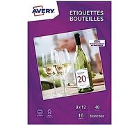 AVERY - 40 etichette autoadesive per bottiglie, formato 90 x 120 mm, stampa a getto d'inchiostro